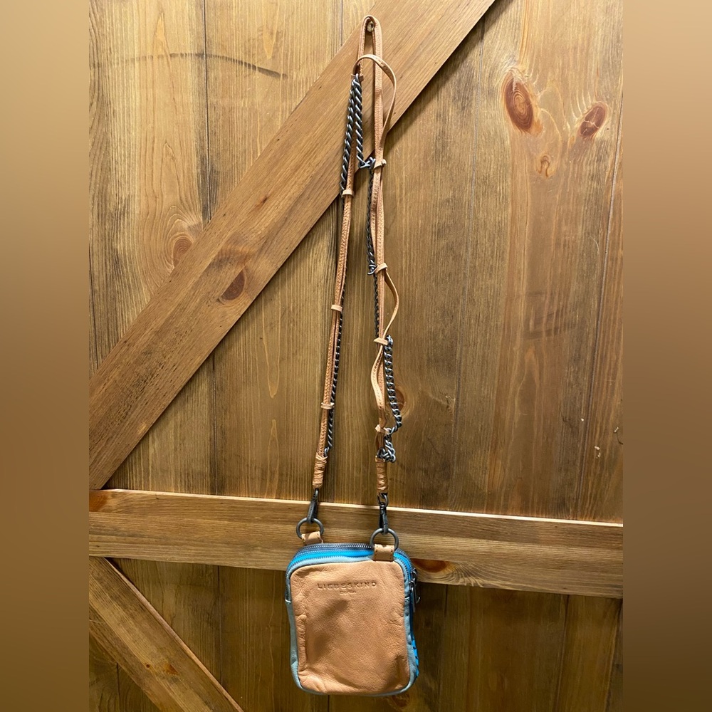 Liebeskind Tan and Blue Crossbody Bag